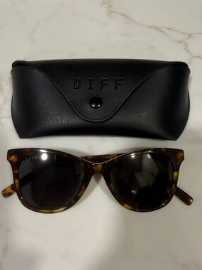 Diff Eyewear Tortoiseshell Frame Black Lens Sunglasses